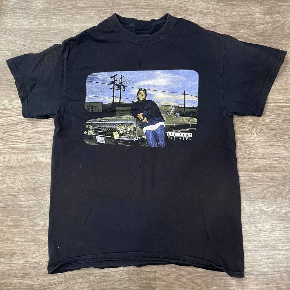 Ice Cube Men's Black T Shirt Size Medium Hip Hop - Flaw
